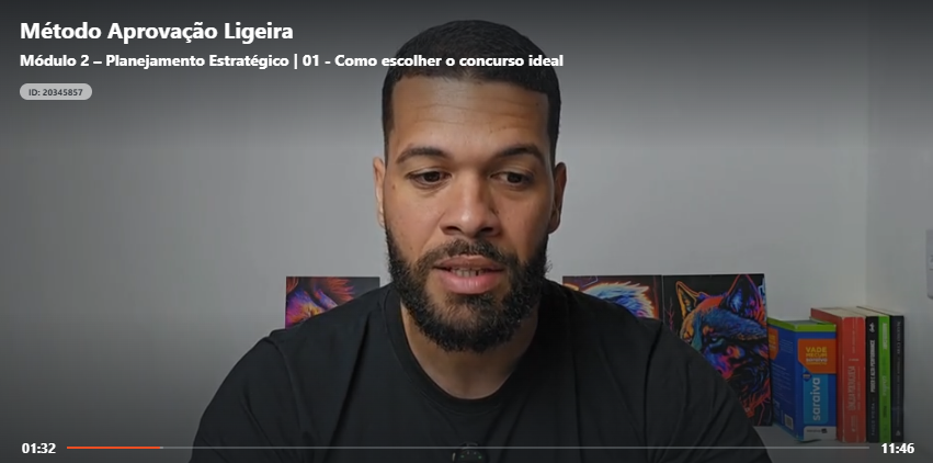 Aula em vídeo do Método Aprovação Ligeira