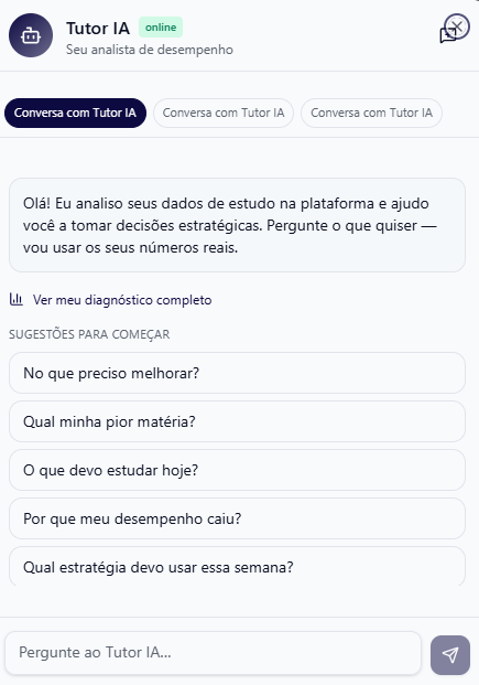 Tutor IA analisando o desempenho do aluno